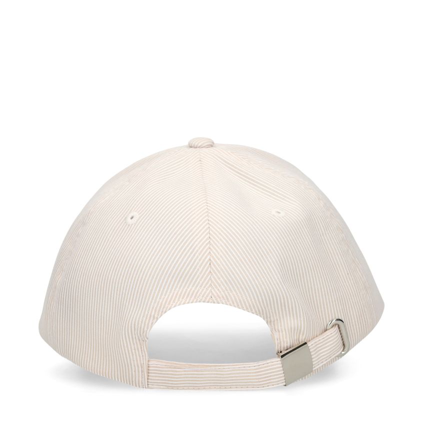 Beige en witte gestreepte pet