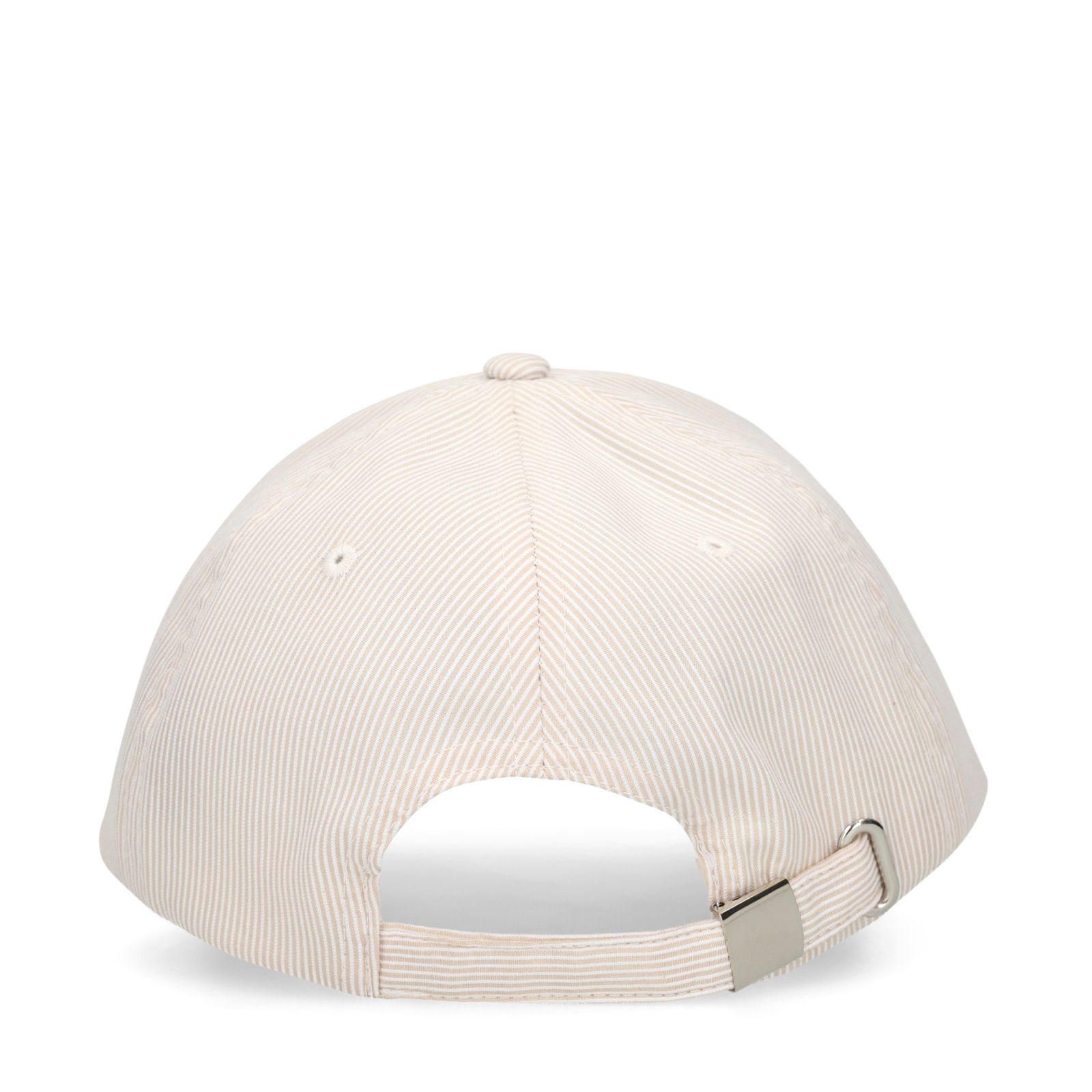 Beige-weiß gestreifte Kappe