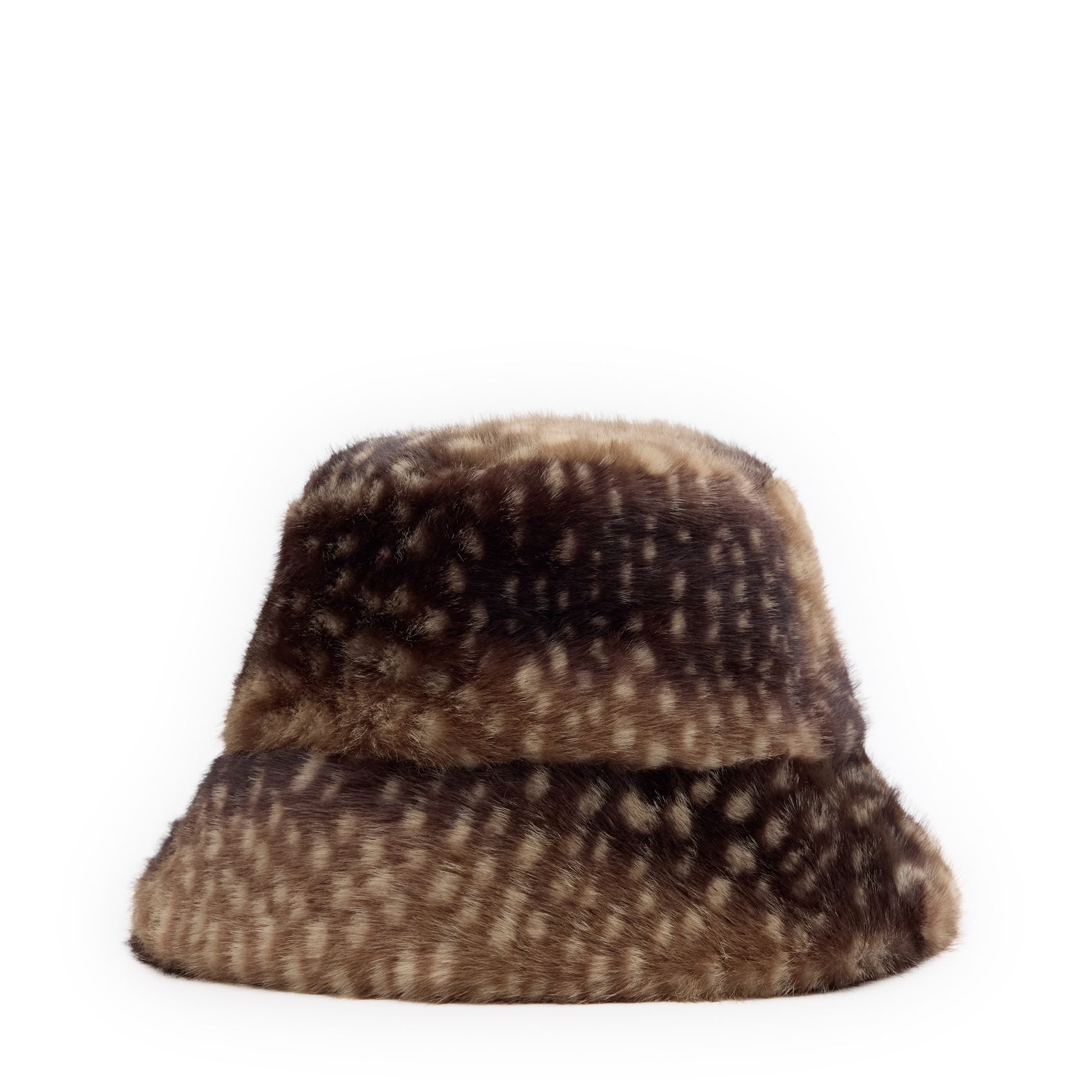Bruine bambi bucket hat van faux fur