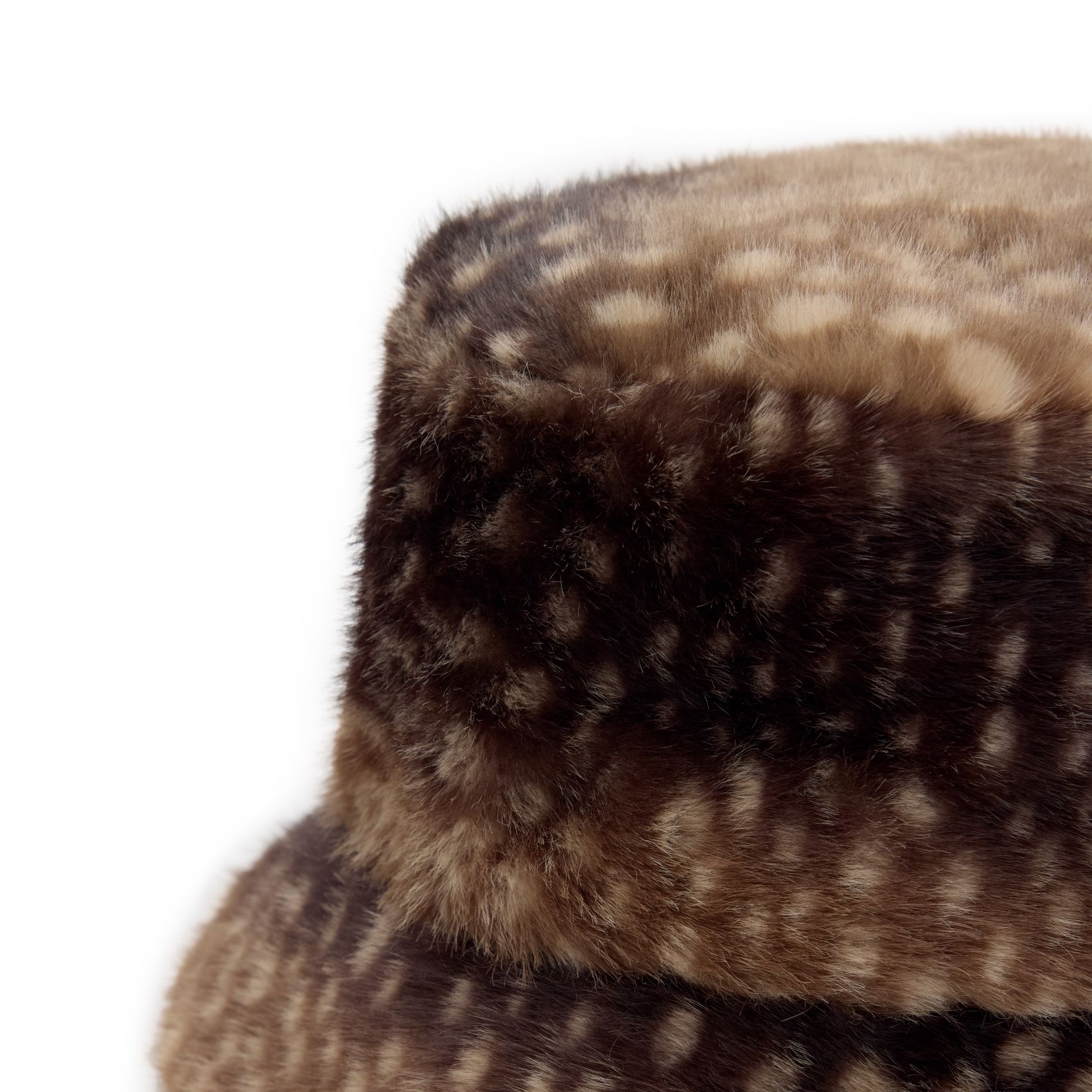 Bruine bambi bucket hat van faux fur
