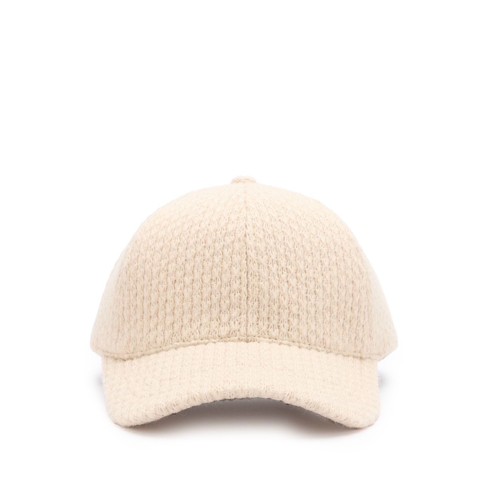 Beige gebreide pet