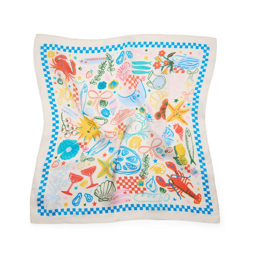 Mehrfarbiges Tuch mit bunten Details