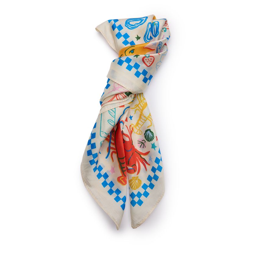 Mehrfarbiges Tuch mit bunten Details