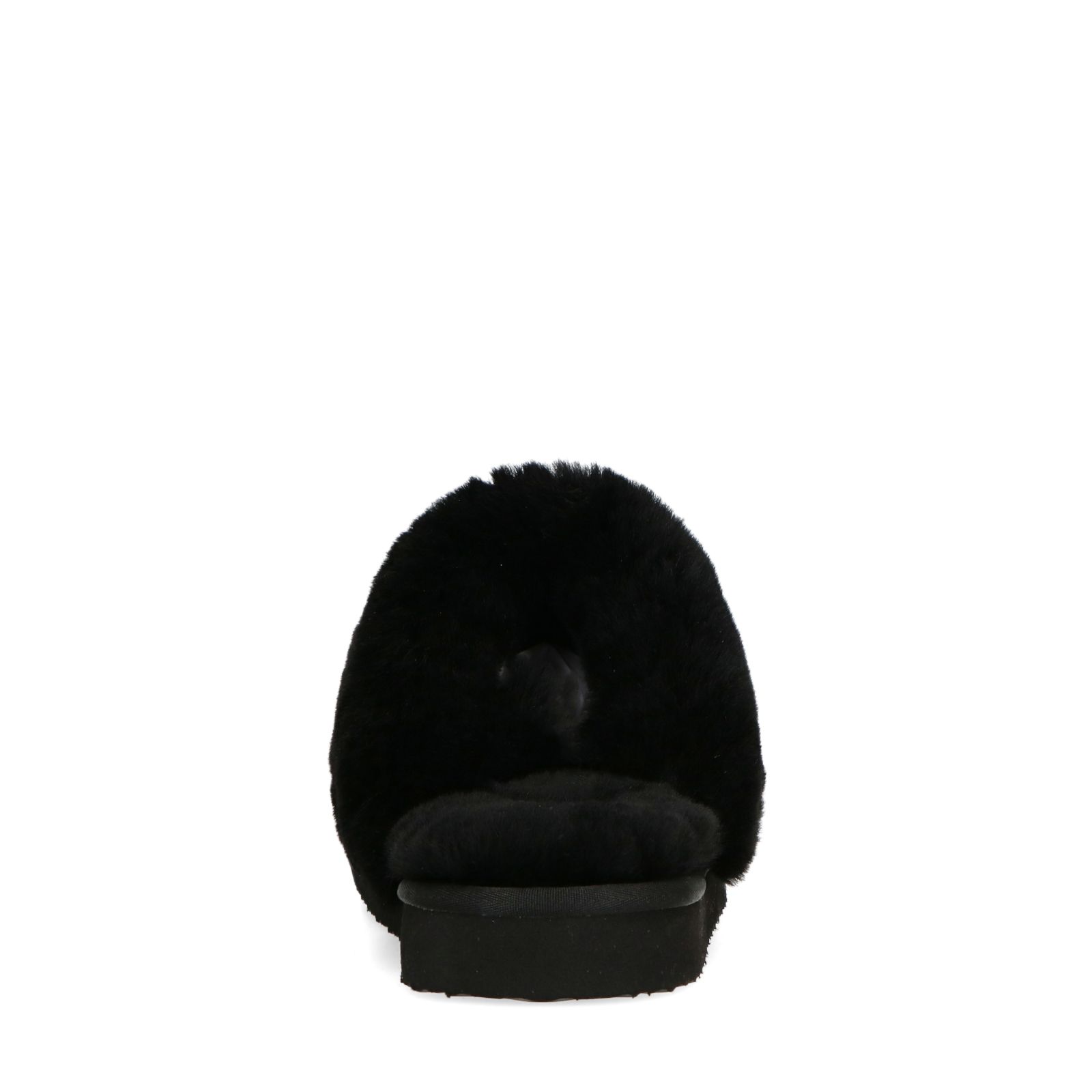 Schwarze Woll-Pantoffeln