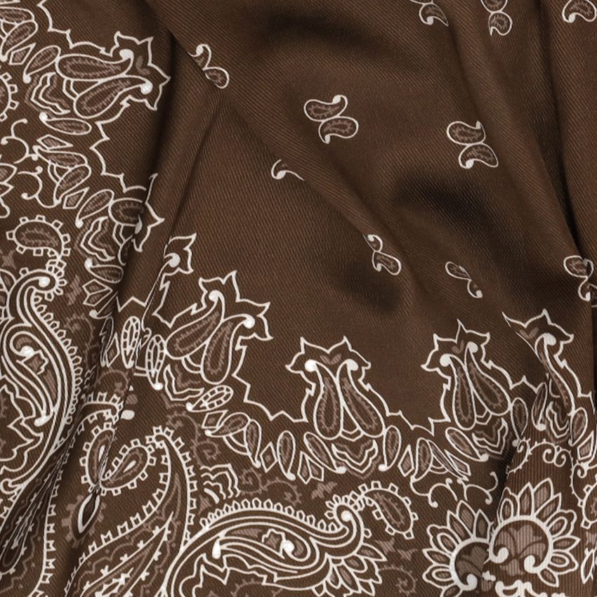 Dunkelbraunes Tuch mit weißen Details