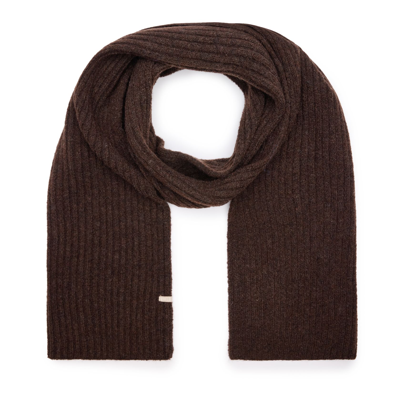 Bruine sjaal met ribbel details
