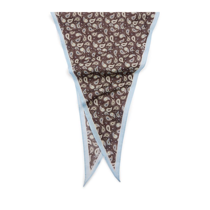 Bruin sjaaltje met wit en blauwe details