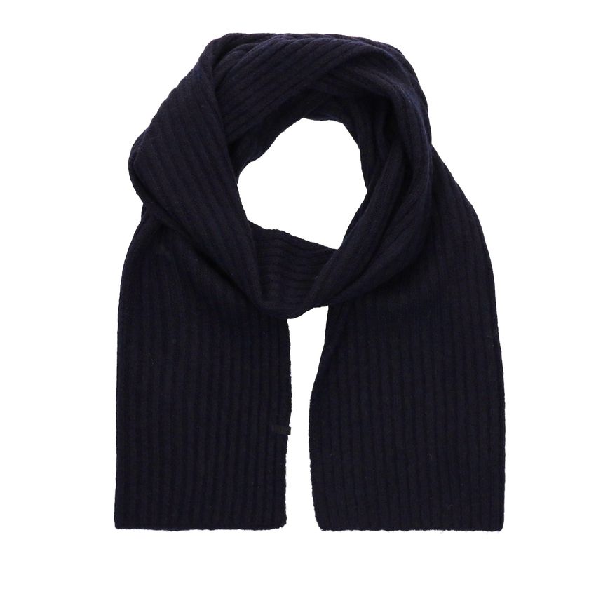 Blauer Schal mit Rippmuster