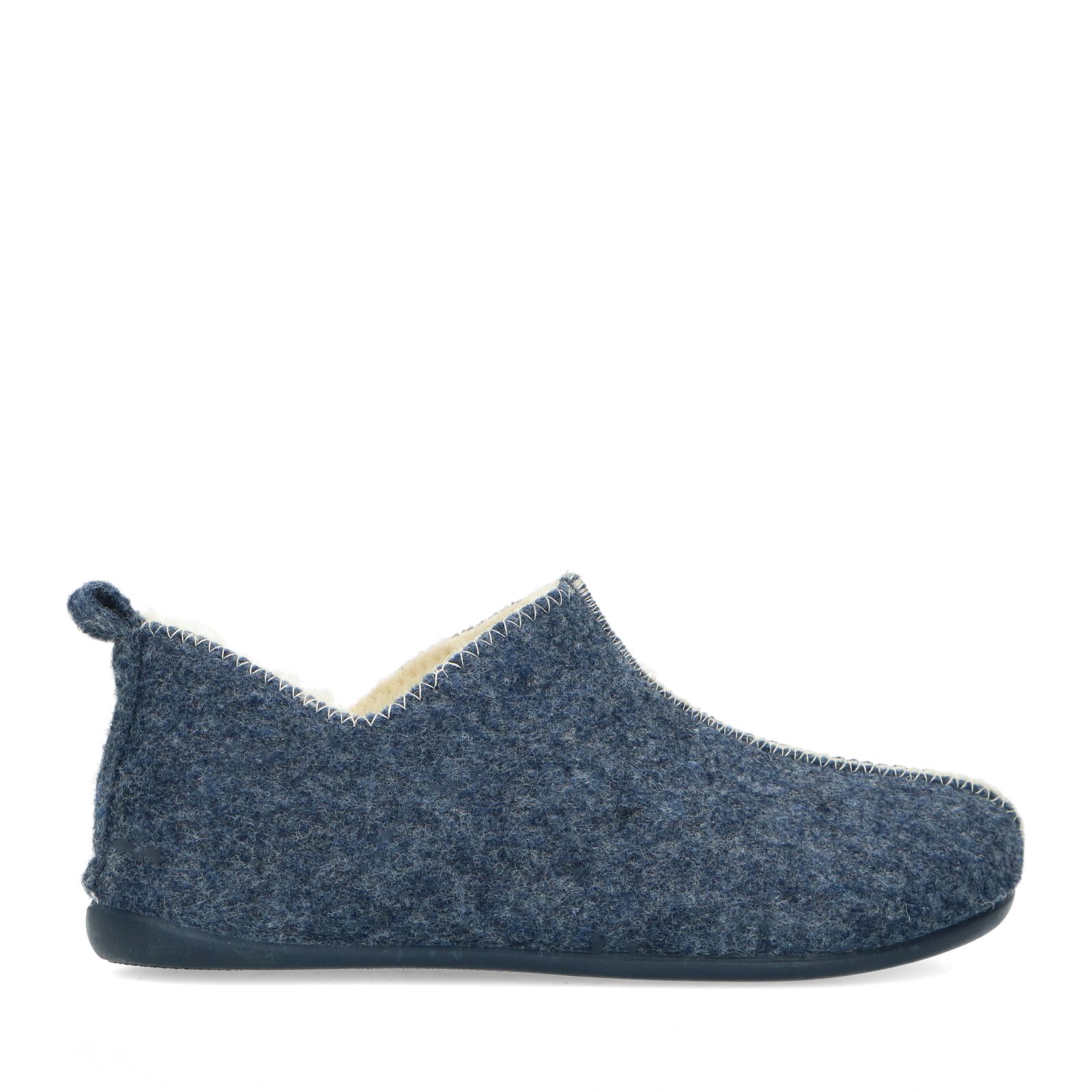 Blauwe pantoffels met wol