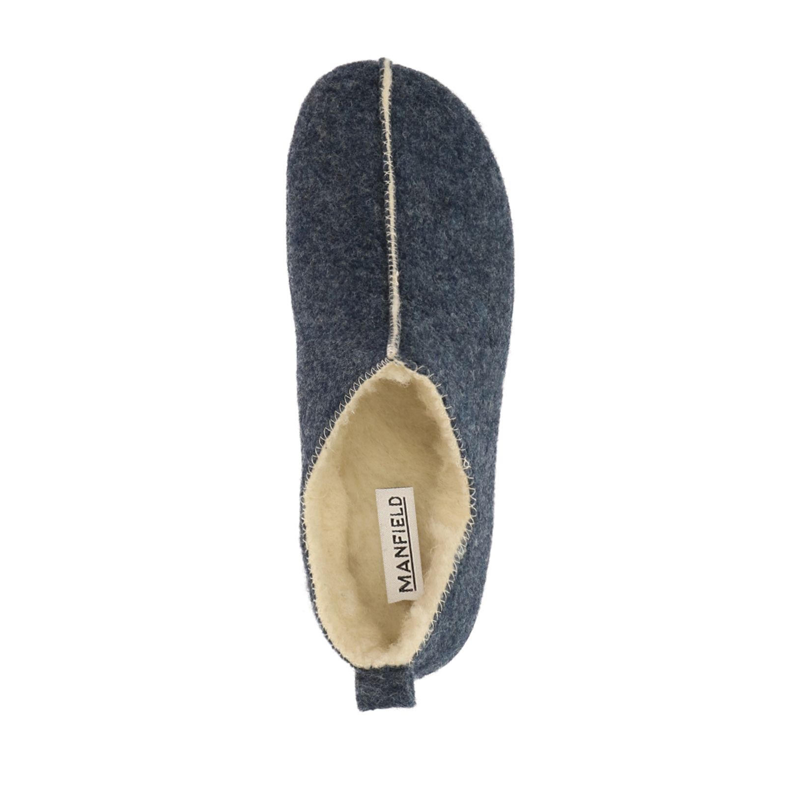 Blauwe pantoffels met wol
