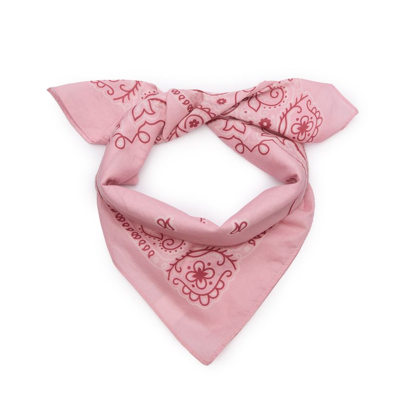 Rosa Tuch mit Details in Altrosa und Weiß