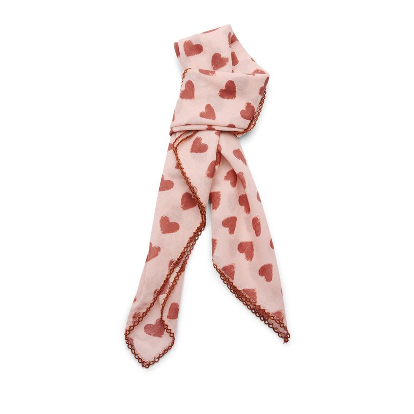 Roséfarbenes Tuch mit Herzmuster
