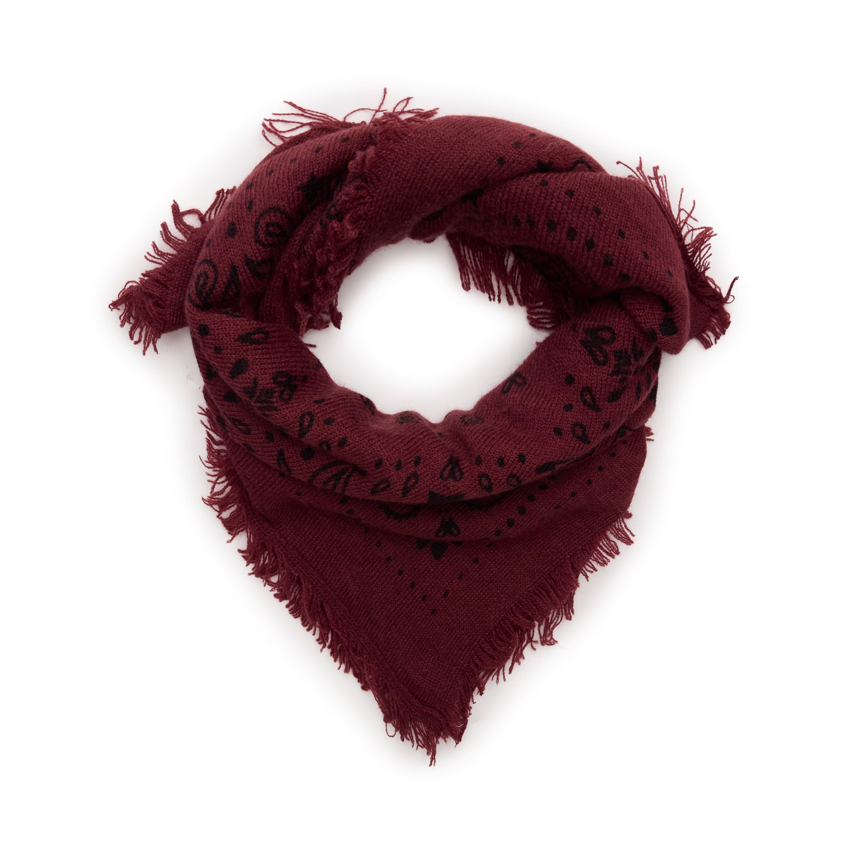 Bordeaux sjaaltje met paisley