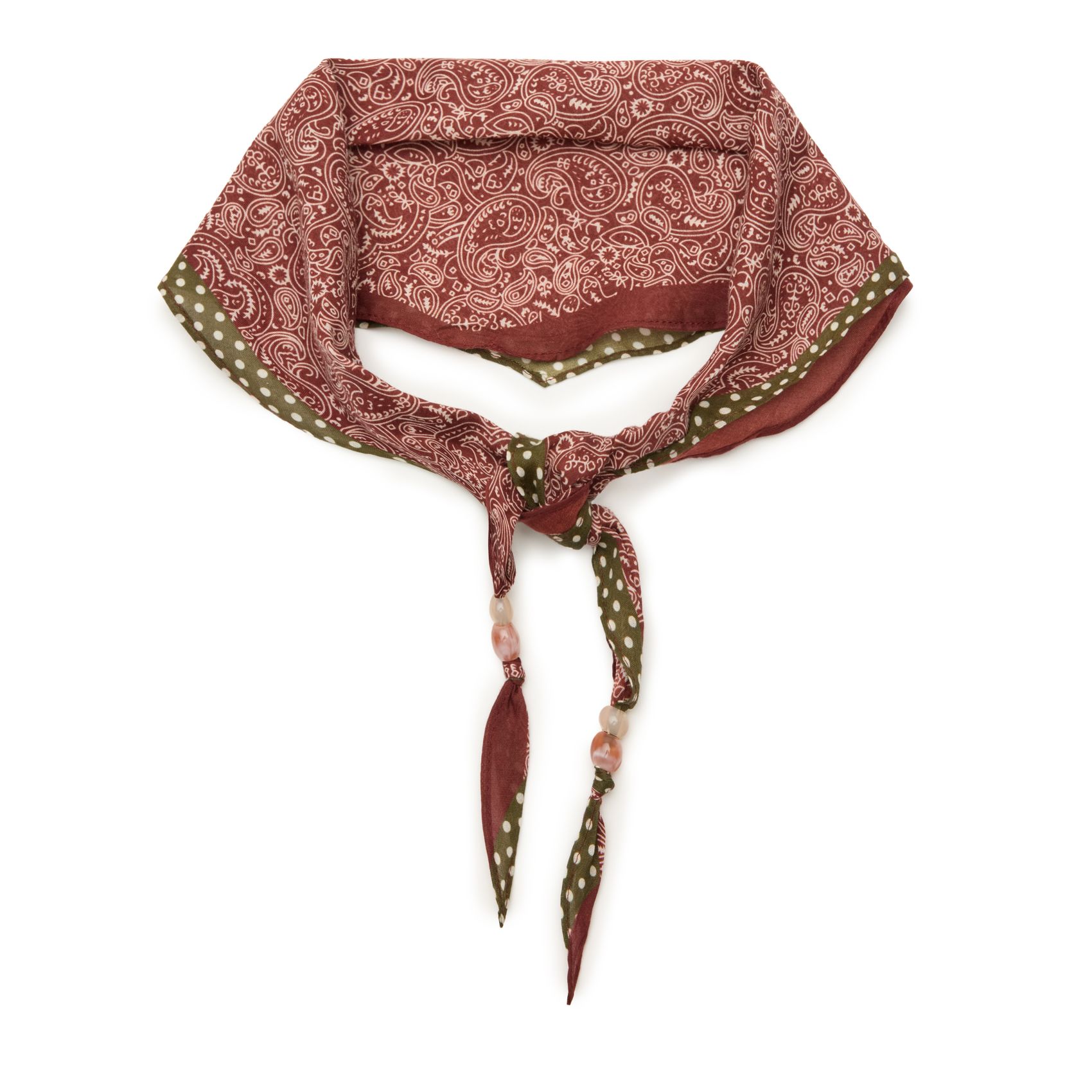 Rotes Tuch mit Perlen