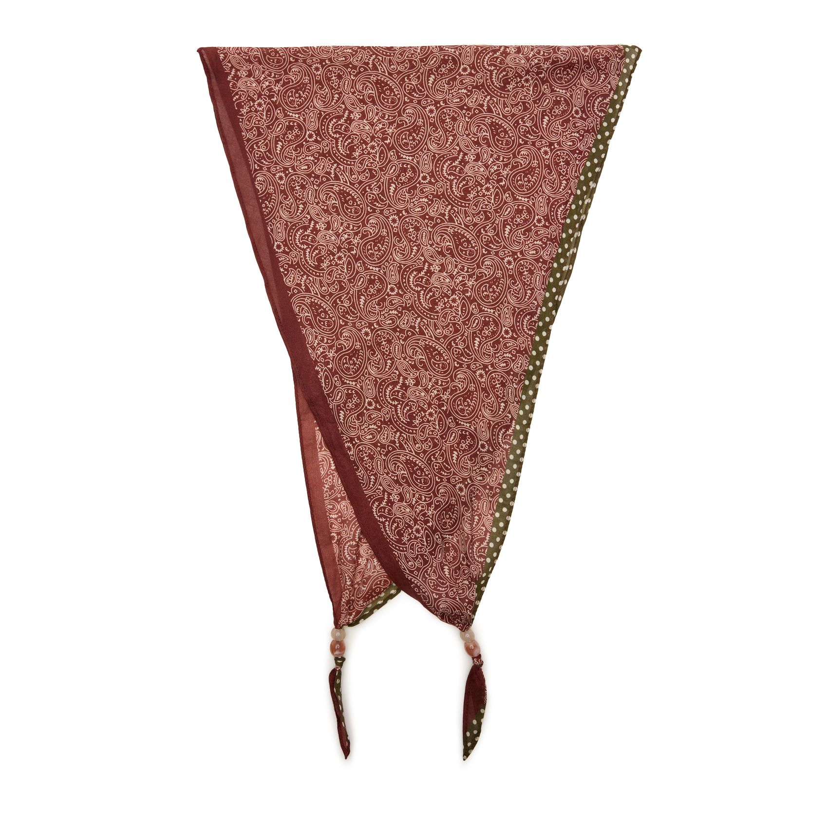 Rotes Tuch mit Perlen