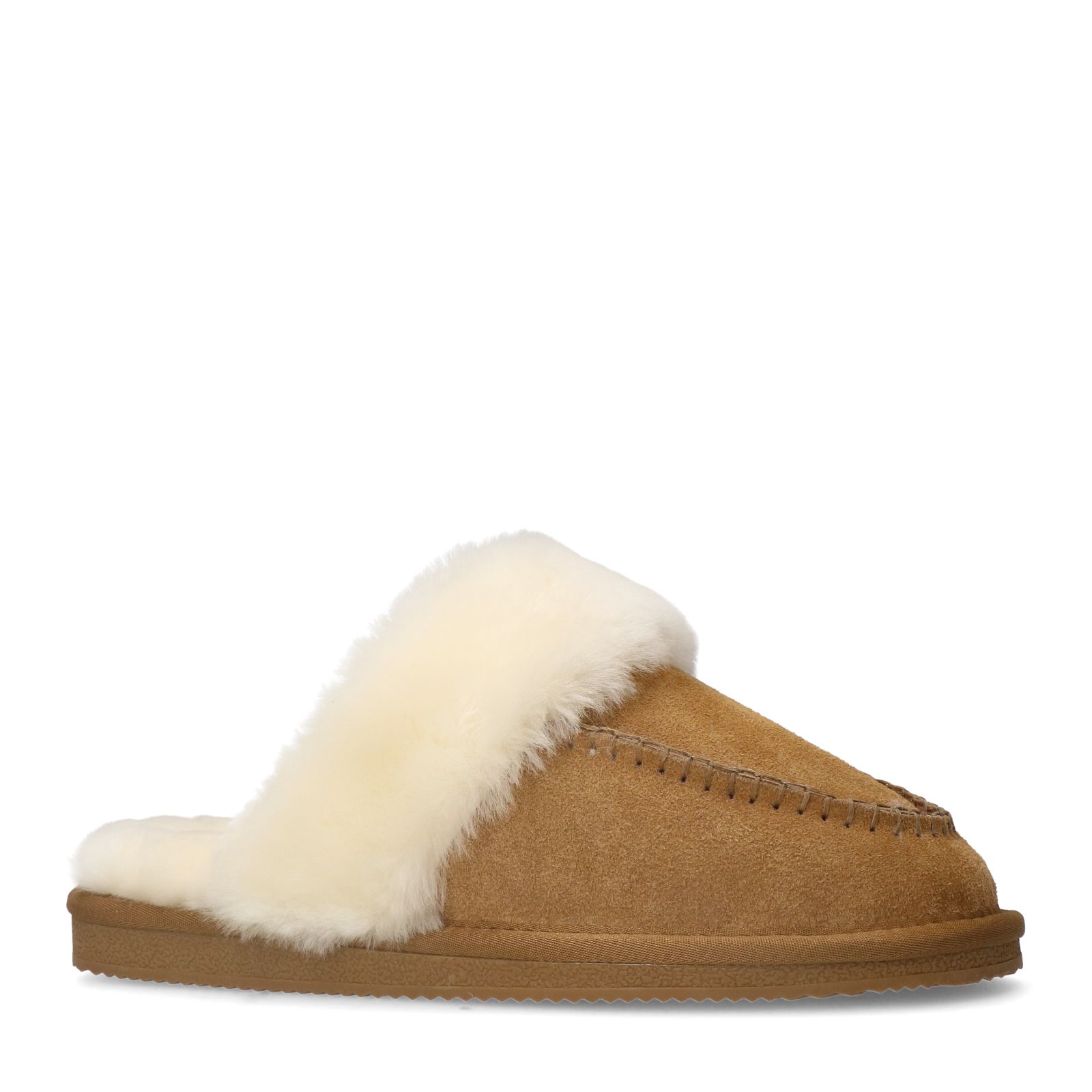 Cognac suède pantoffels
