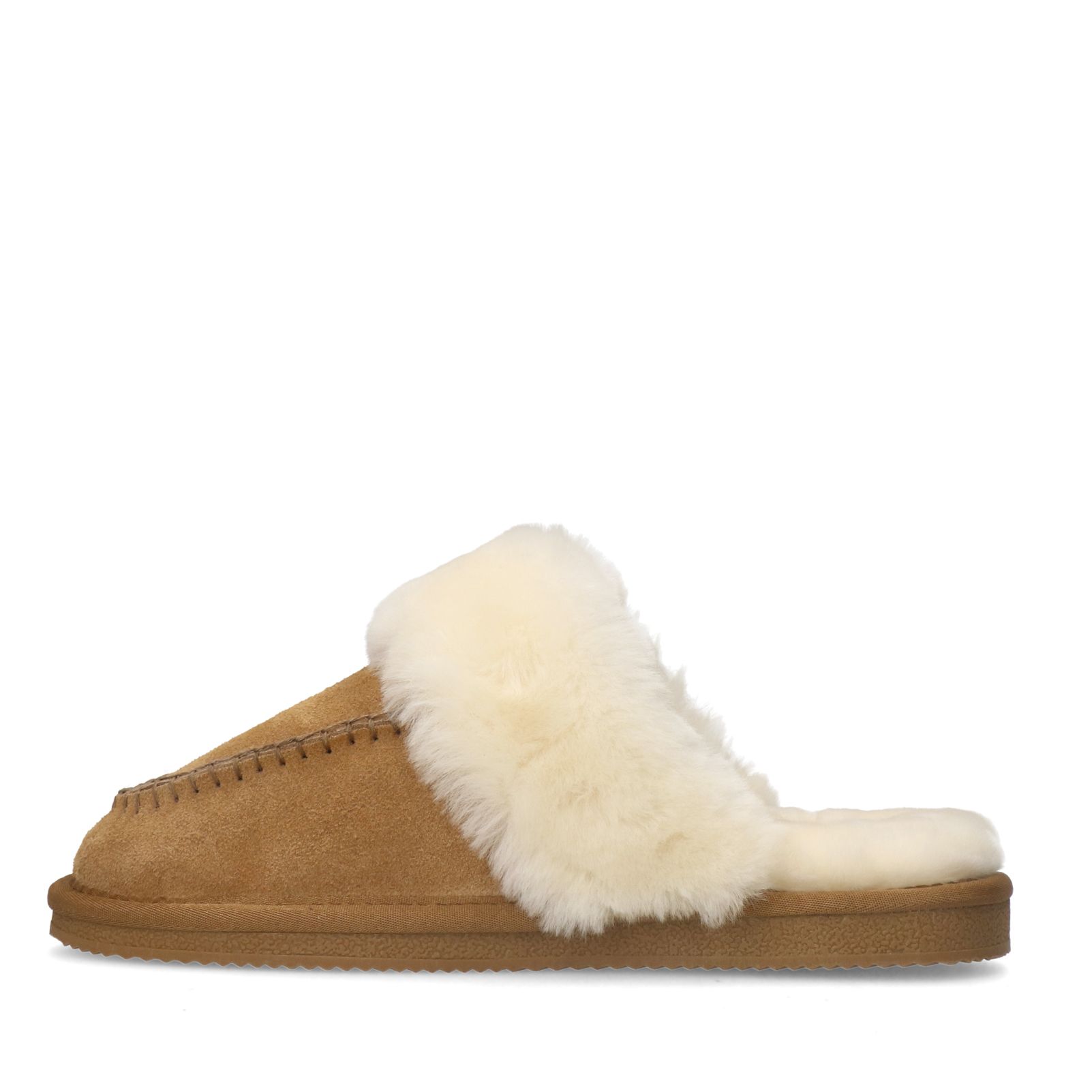 Cognac suède pantoffels
