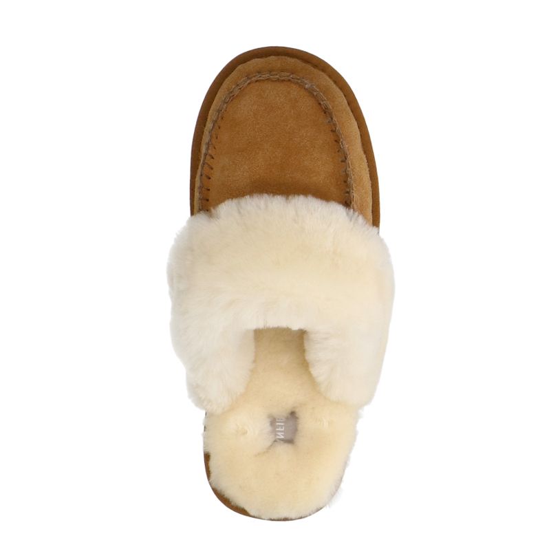 Cognac suède pantoffels