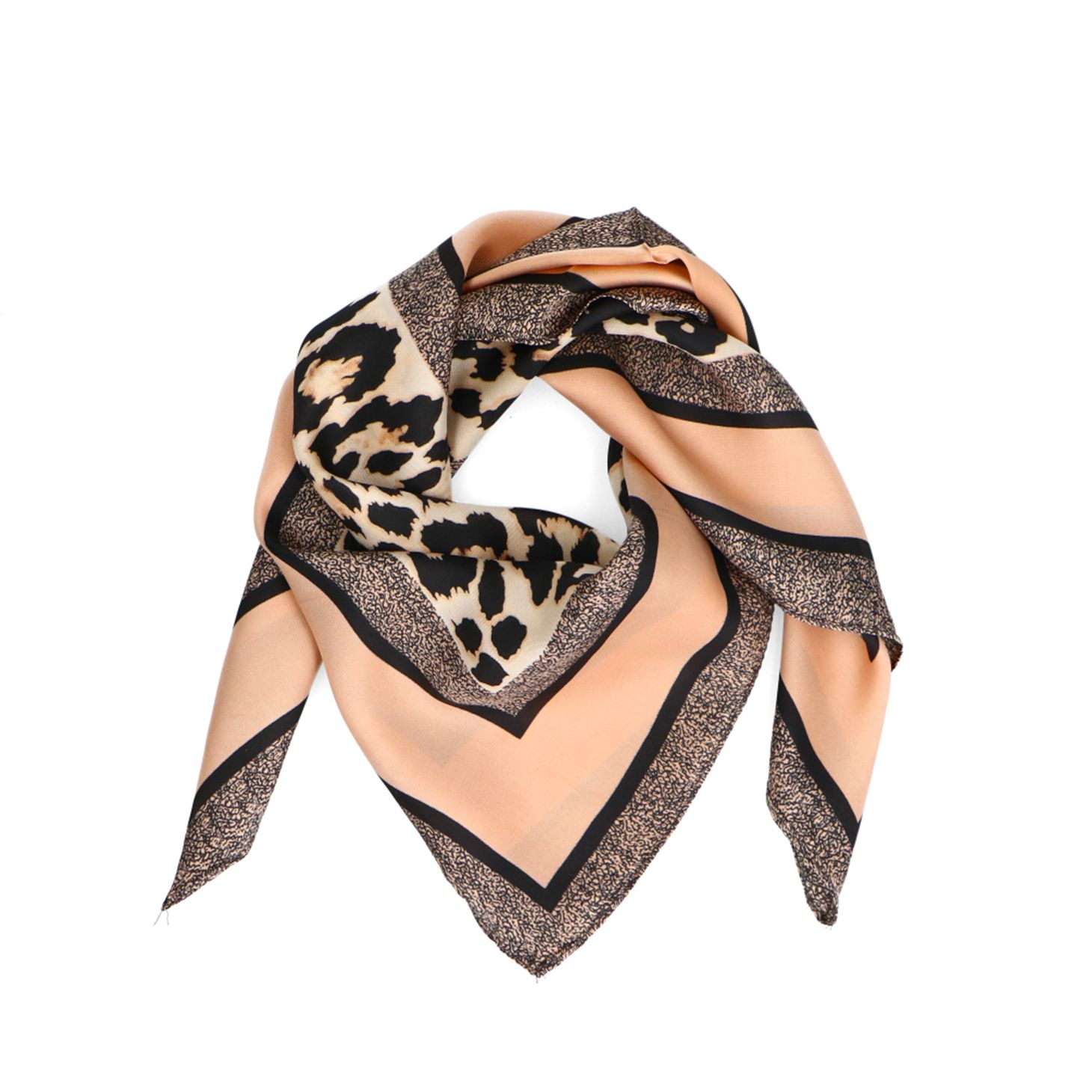 Tuch mit Pantherprint und beigefarbenen Details
