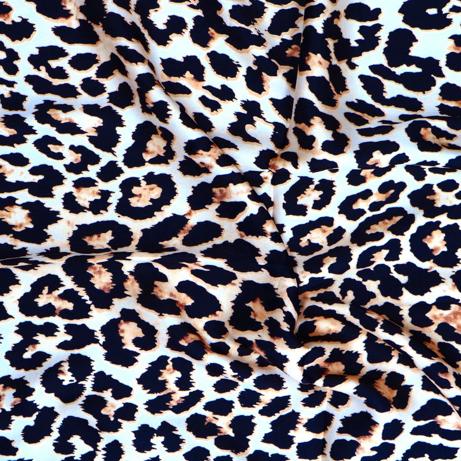 Tuch mit Pantherprint und beigefarbenen Details