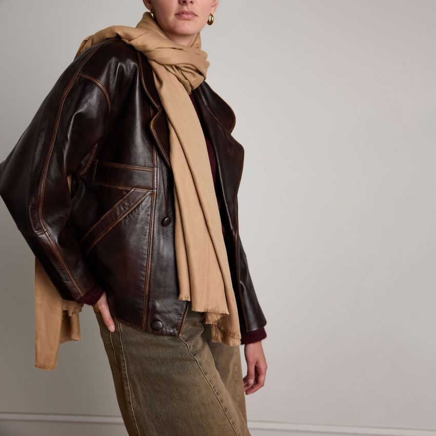Tuch in Beige und Cognac