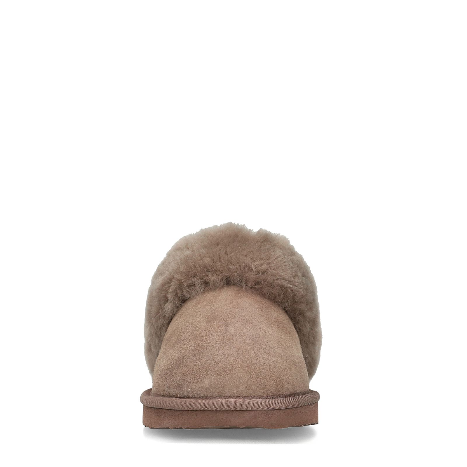 Taupe suède pantoffels