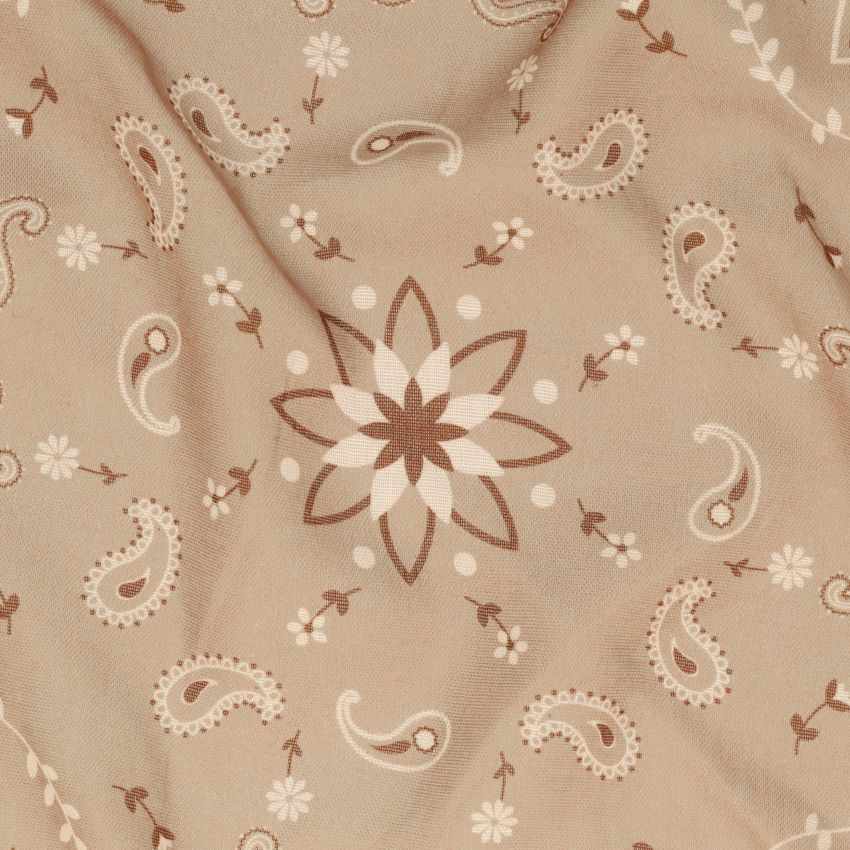 Beige sjaaltje met wit- en bruine details