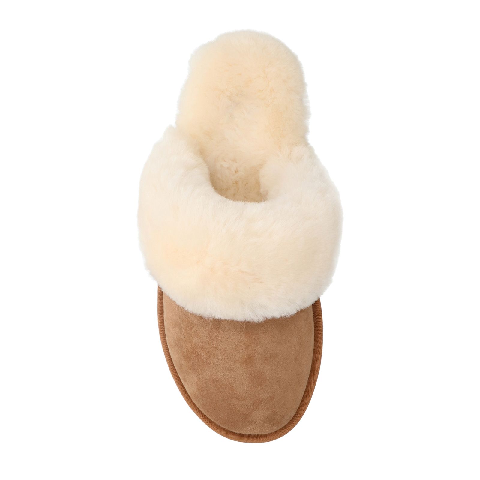 Cognacfarbene Woll-Pantoffeln