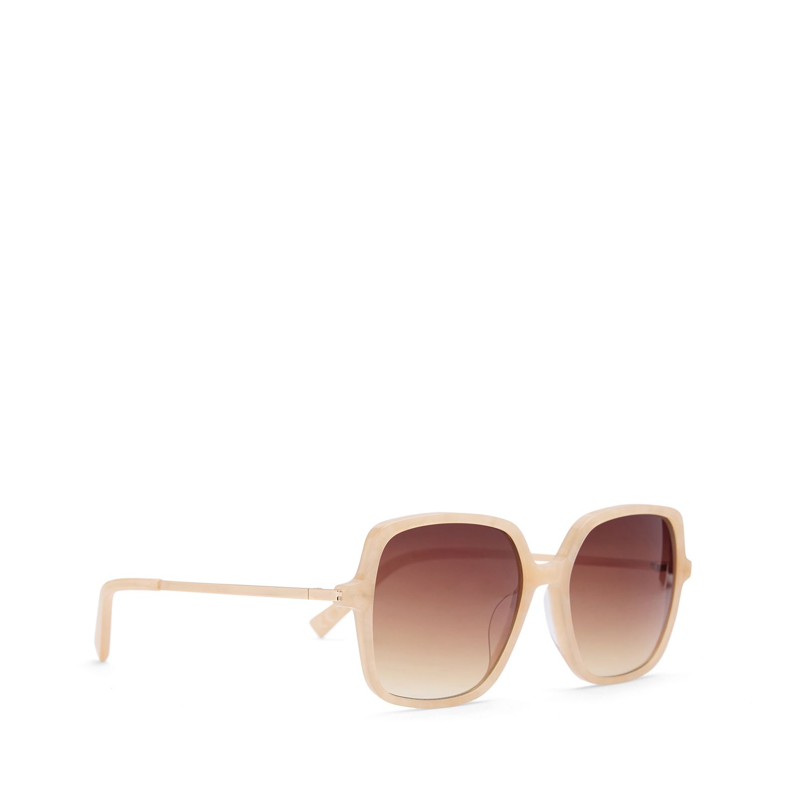 Beigefarbene Sonnenbrille mit dunklen Gläsern