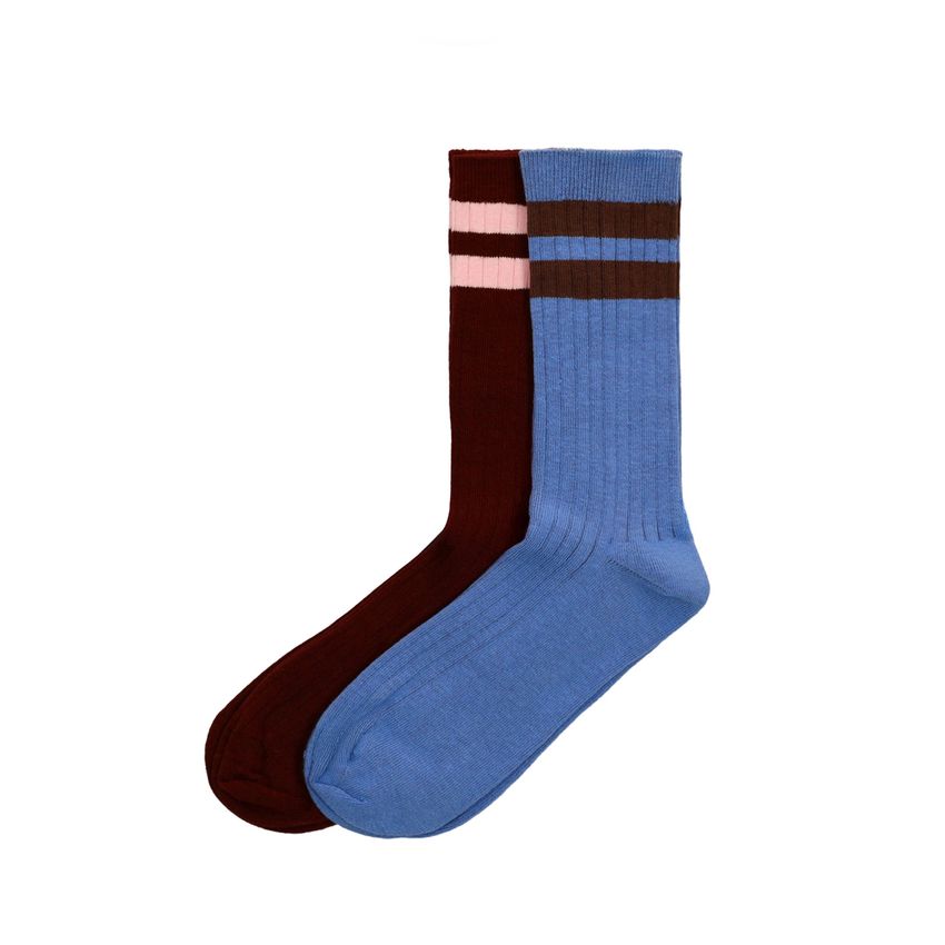 2er-Set gestreifte Socken