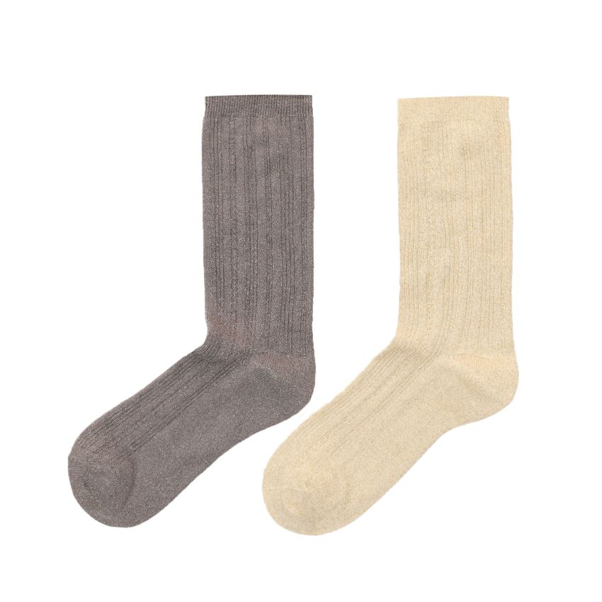 2er-Set silber- und goldfarbene Socken
