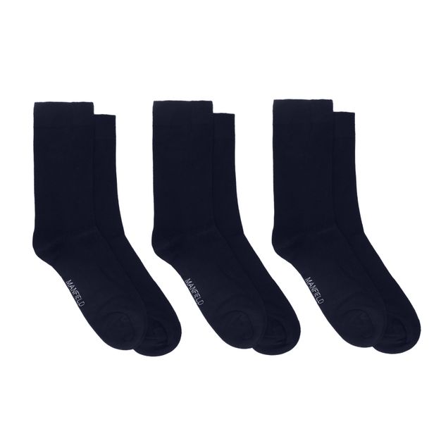 3-pack donkerblauwe bamboe sokken
