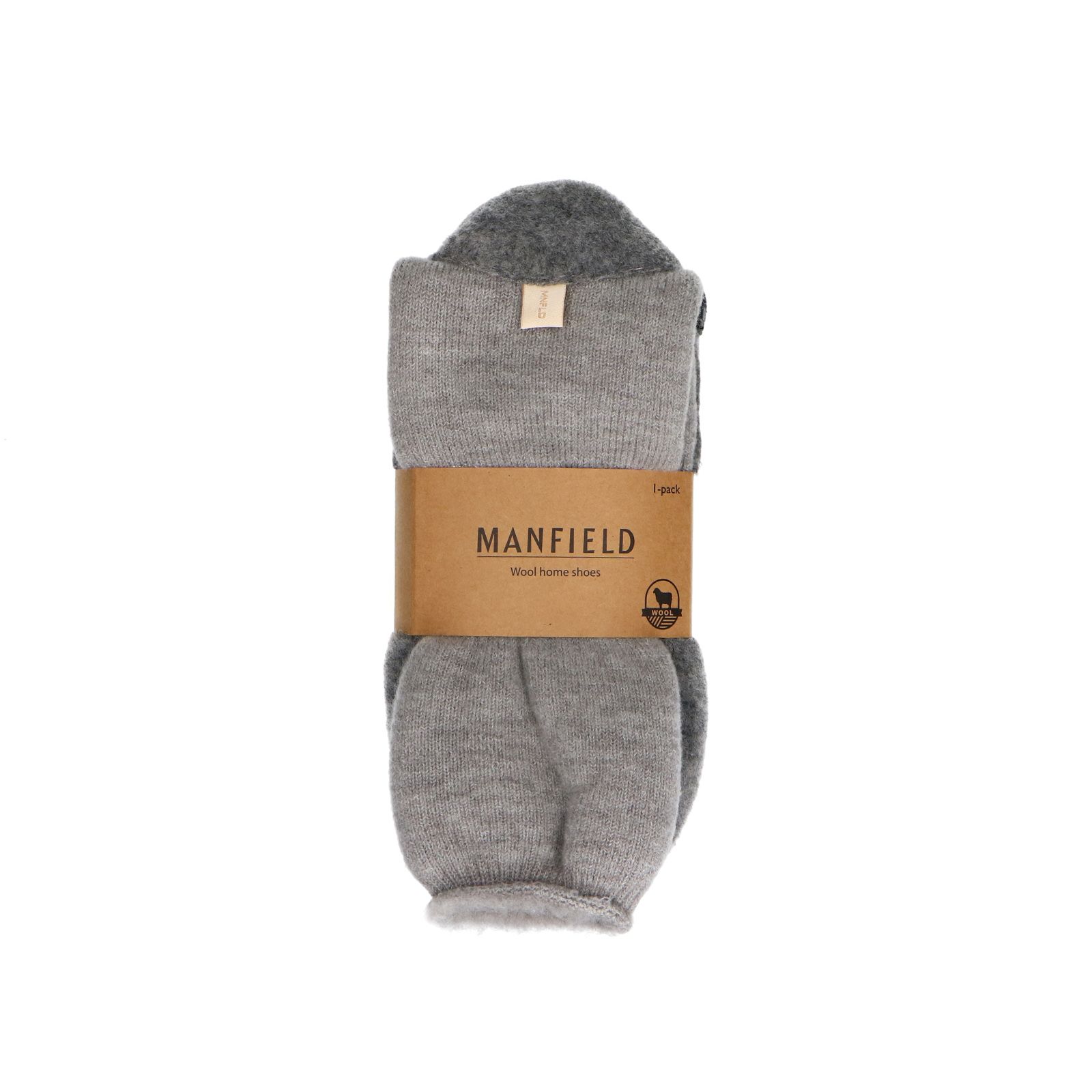 Grijze wollen home shoes socks
