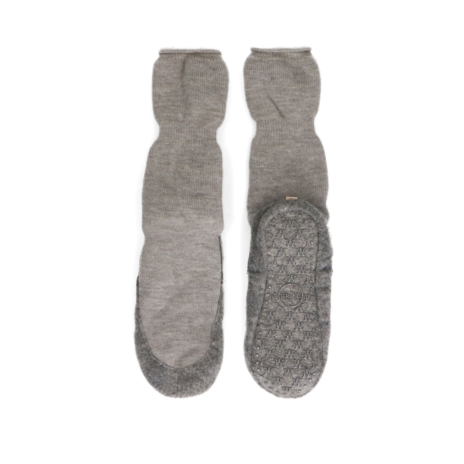 Grijze wollen home shoes socks
