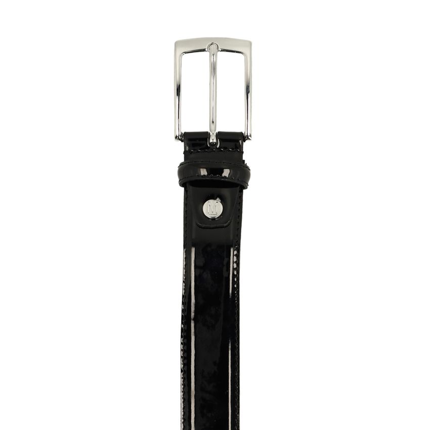 Schwarzer Gürtel aus Lackleder