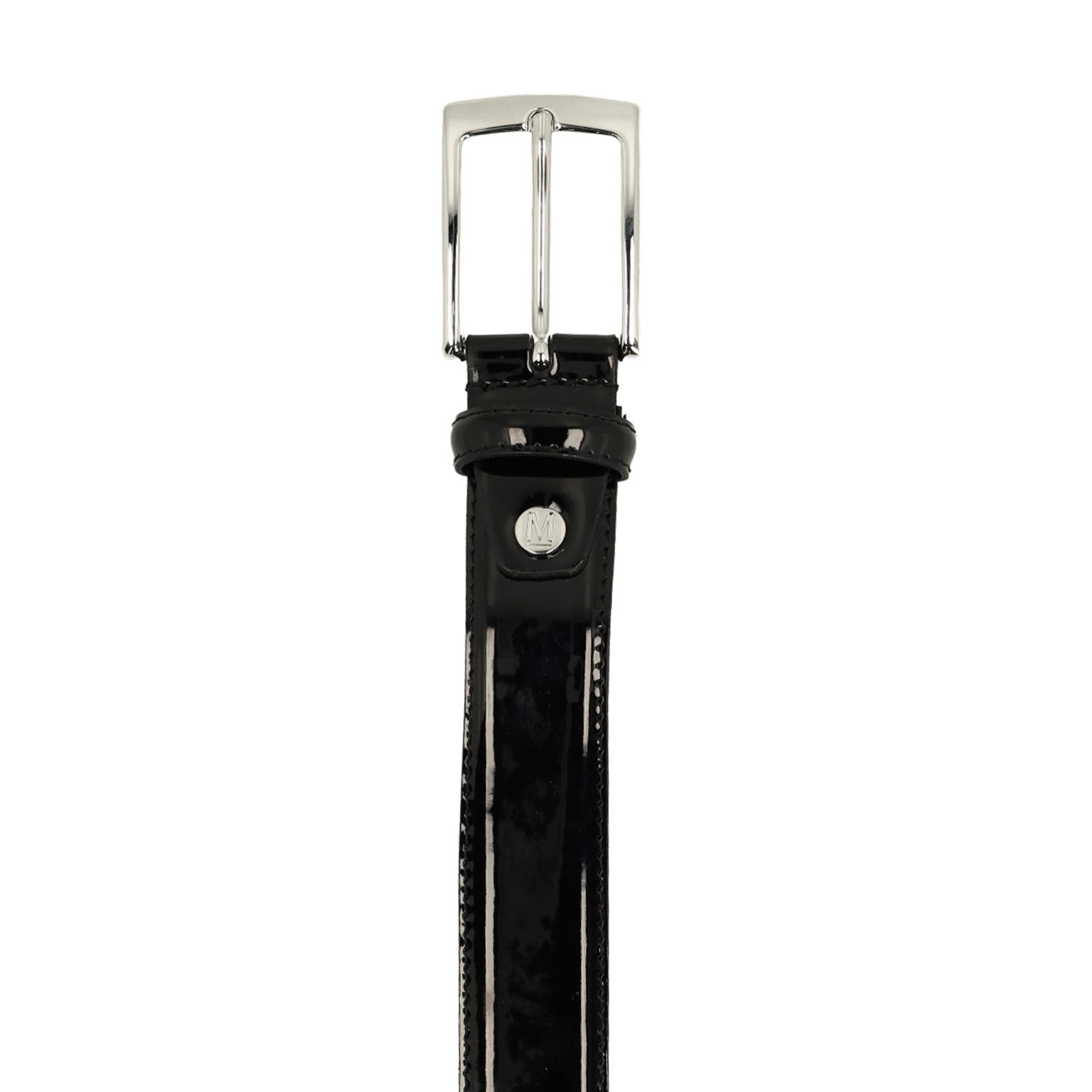 Zwarte lakleren riem