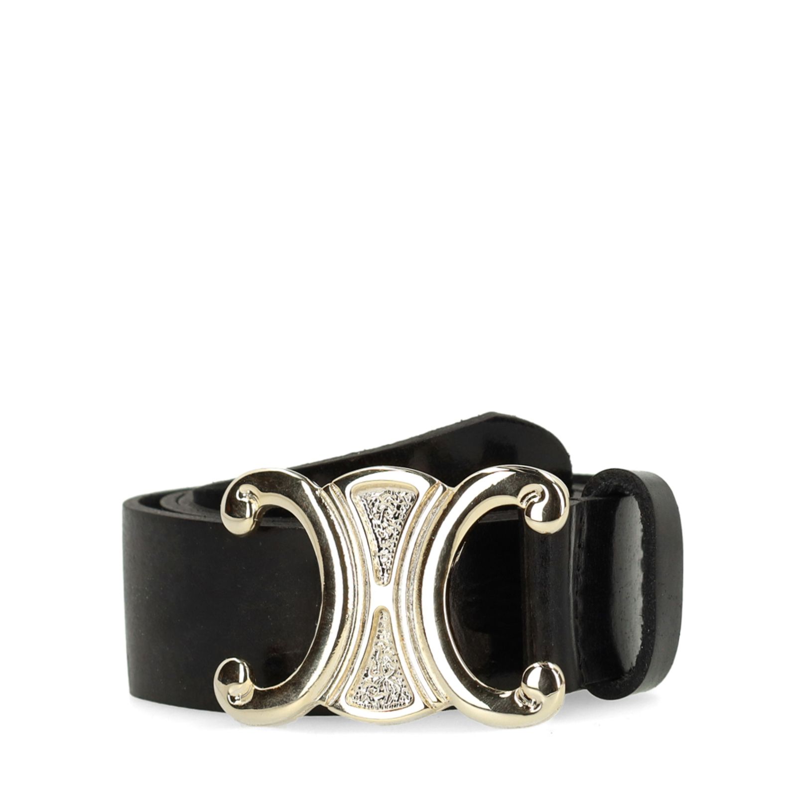 Zwarte leren dames riem