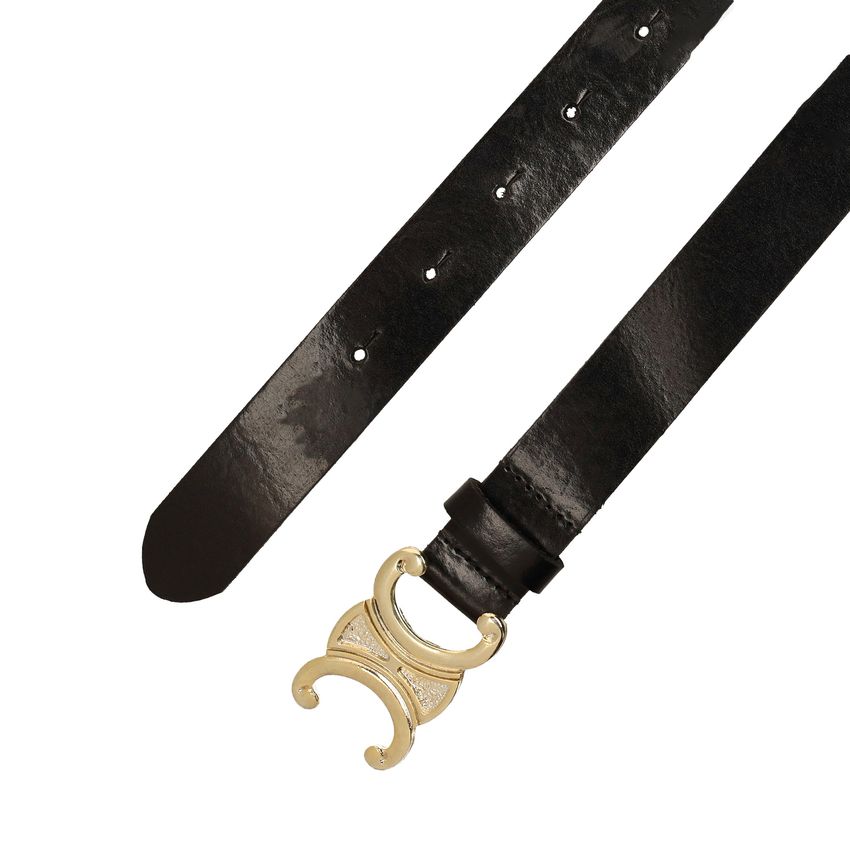 Zwarte leren dames riem