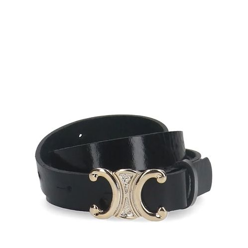 Zwarte leren dames riem