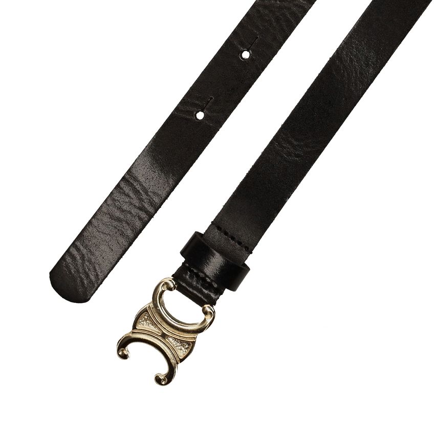 Zwarte leren dames riem