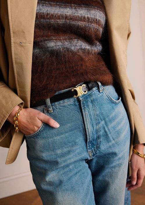 Zwarte leren dames riem