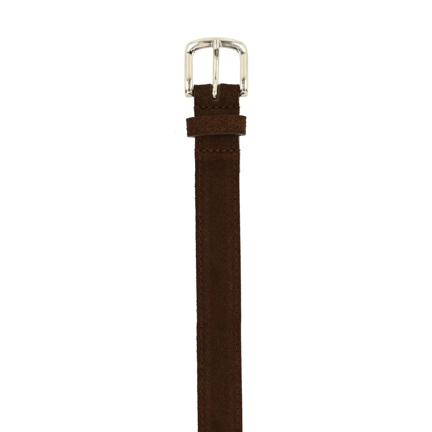 Dunkelbrauner Veloursleder-Gürtel