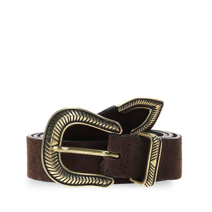 Donkerbruine suède riem