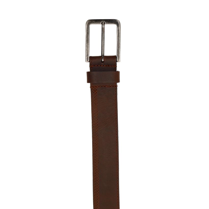 Donkerbruine leren riem