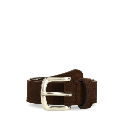 Dunkelbrauner Veloursleder-Gürtel