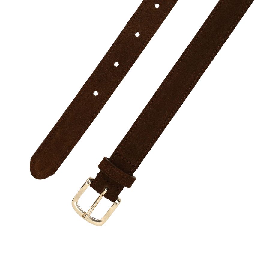 Dunkelbrauner Veloursleder-Gürtel