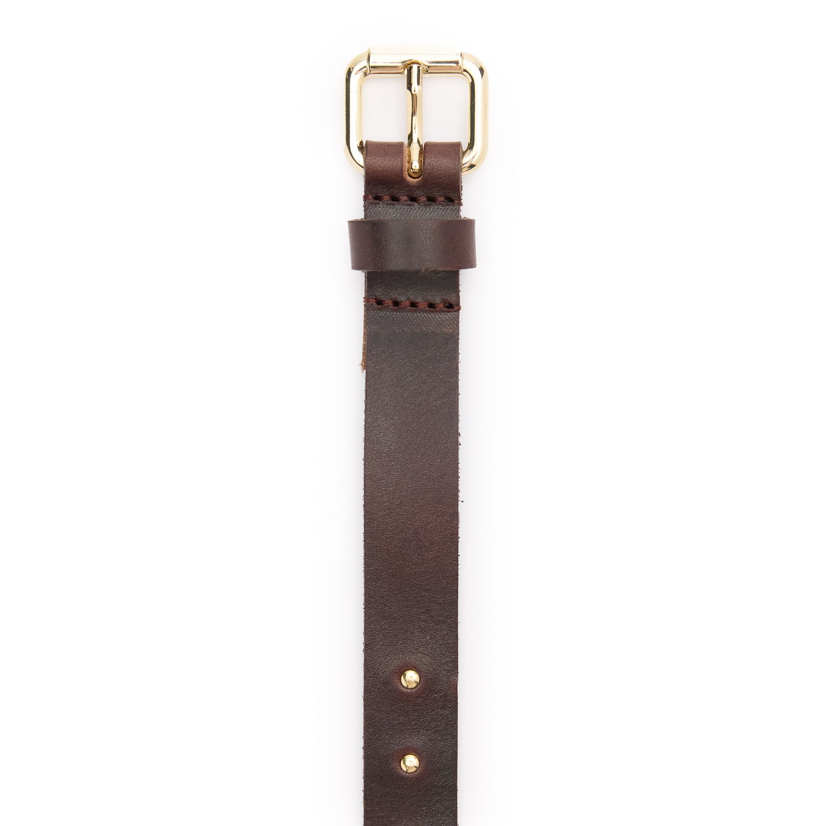 Donkerbruine leren riem