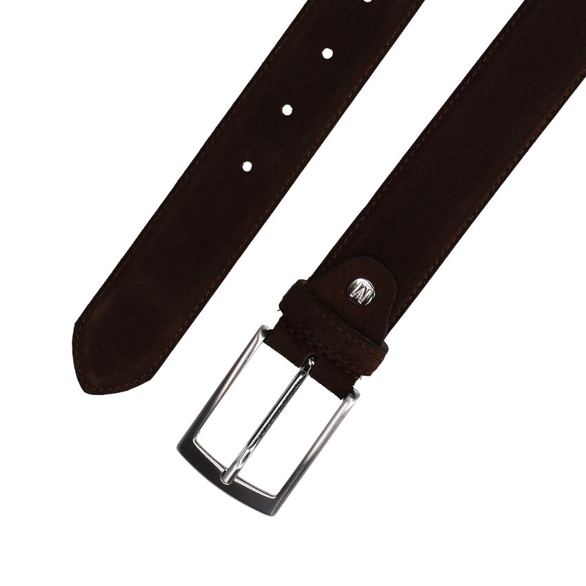 Dunkelbrauner Veloursleder-Gürtel