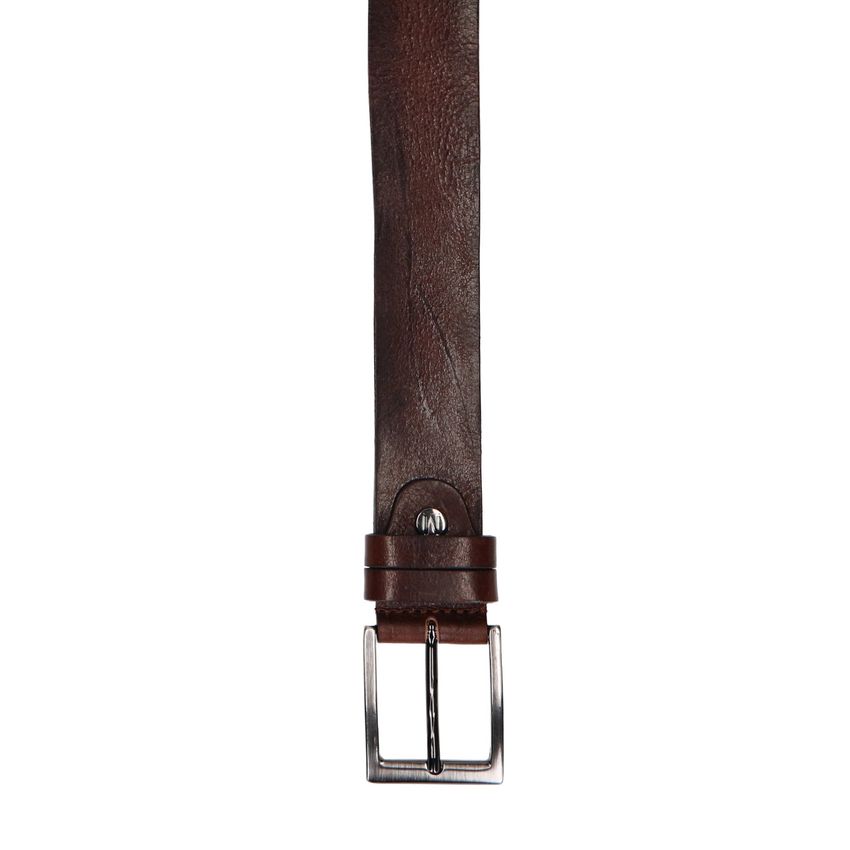 Donkerbruine leren riem
