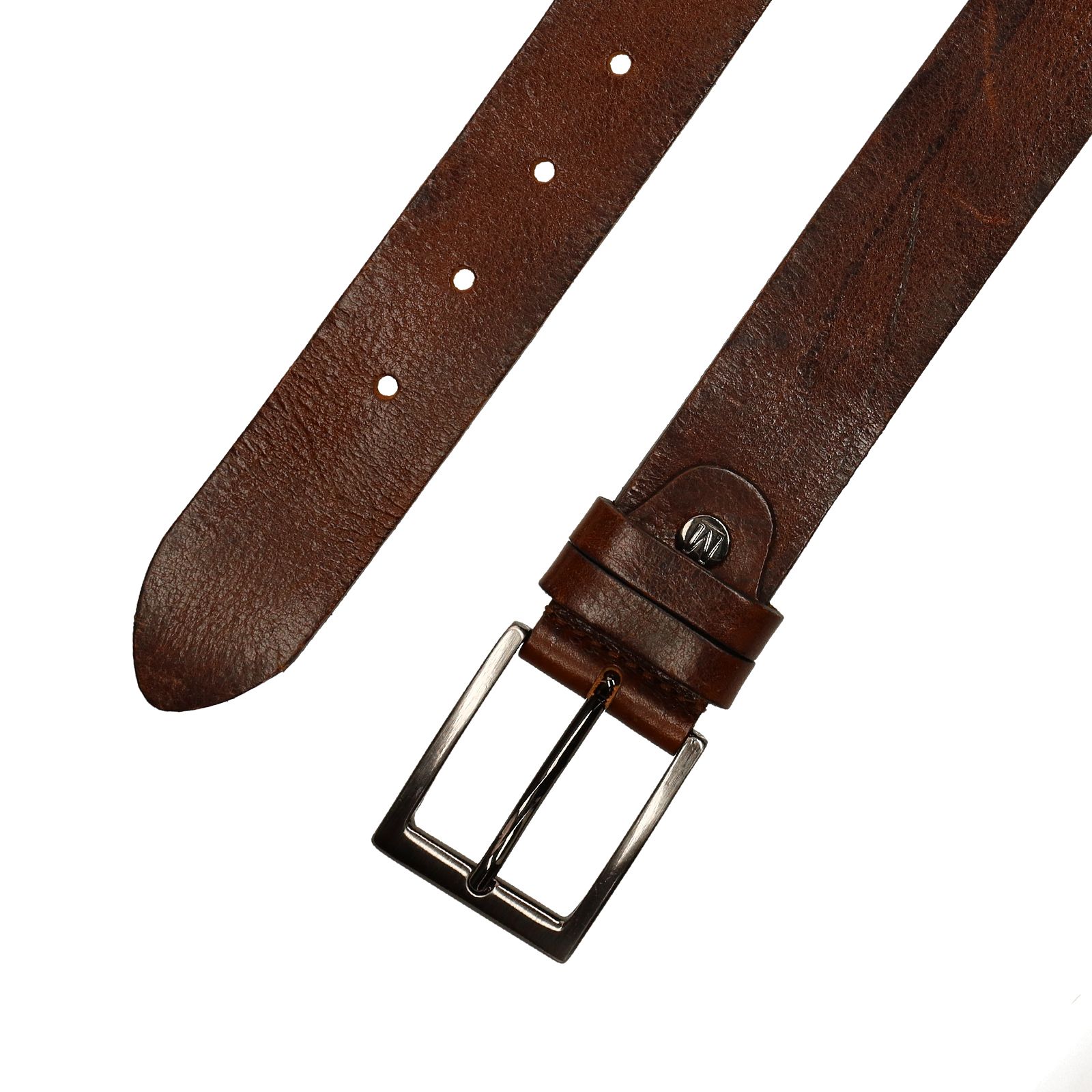 Donkerbruine leren riem